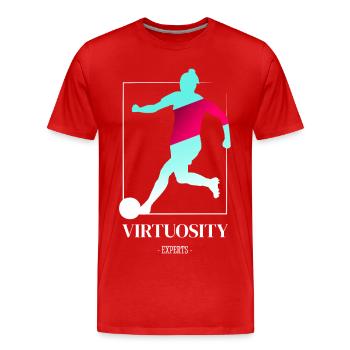 Virtuoser Frauenfußball - Männer Premium Bio T-Shirt - Rot - Vorne - Damien (186cm)