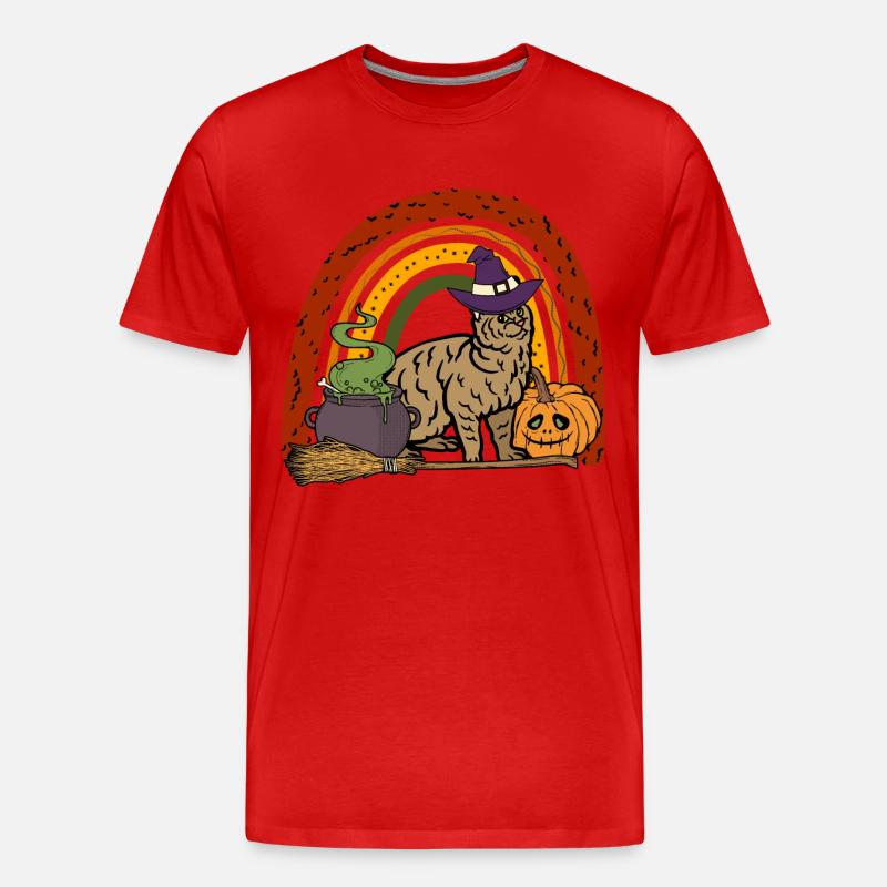 Pixie bob Katze Halloween - Männer Premium Bio T-Shirt - Rot