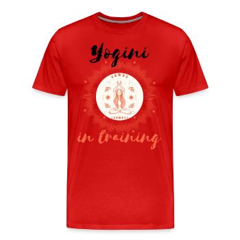 Yogini in training - Männer Premium Bio T-Shirt - Rot - Vorne - Damien (186cm)