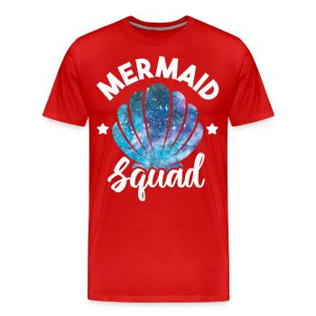 Mermaid Squad Seashell Matching Mermaid Squad - T-shirt bio Premium Homme - rouge - Devant - Damien (186cm)
