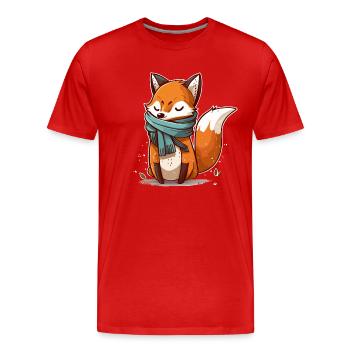 Schicker Fuchs - Männer Premium Bio T-Shirt - Rot - Vorne - Damien (186cm)