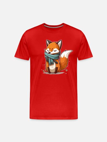 Fancy Fox - Men's Premium Organic T-Shirt - red