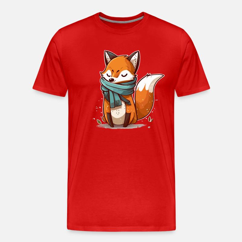 Fancy Fox - Men's Premium Organic T-Shirt - red