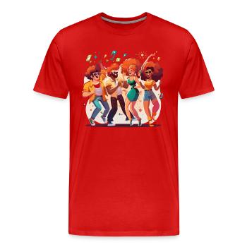 Soirée discothèque - T-shirt bio Premium Homme - rouge - Devant - Damien (186cm)