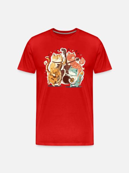 Banda Felina - Camiseta orgánica premium hombre - rojo