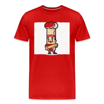 Le boulanger - T-shirt bio Premium Homme - rouge - Devant - Damien (186cm)