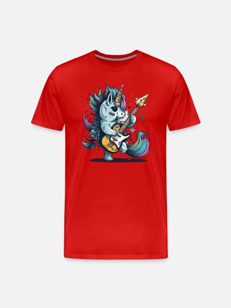 Licorne Rockin - T-shirt bio Premium Homme - rouge