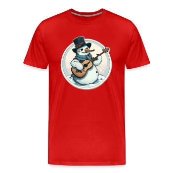 Lustige Schneemann-Marmeladen - Männer Premium Bio T-Shirt - Rot - Vorne - Damien (186cm)