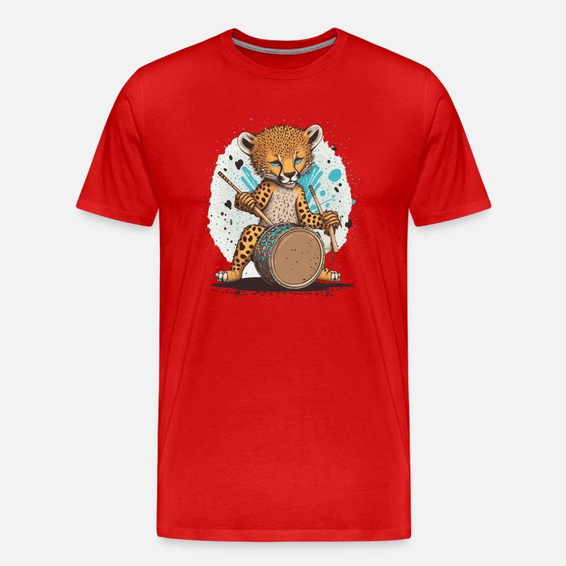 Rhythmischer Gepard - Männer Premium Bio T-Shirt - Rot
