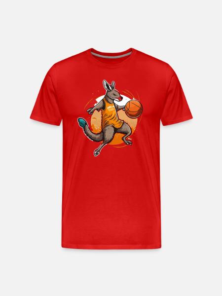 Jump Shot Kangaroo - Men's Premium Organic T-Shirt - red