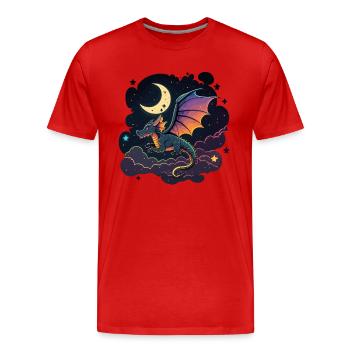 Vol de minuit - T-shirt bio Premium Homme - rouge - Devant - Damien (186cm)