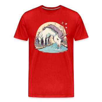 Rafraîchissant éthéré - T-shirt bio Premium Homme - rouge - Devant - Damien (186cm)