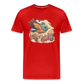 Dépliant de la ville - T-shirt bio Premium Homme - rouge - Devant - Damien (186cm)