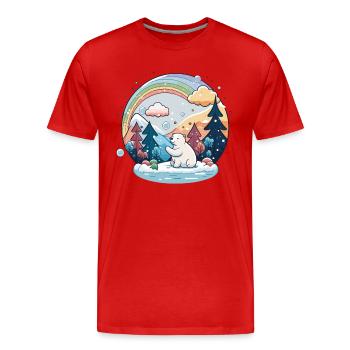 Snowy Landscapes - Men's Premium Organic T-Shirt - red - Front - Damien (186cm)