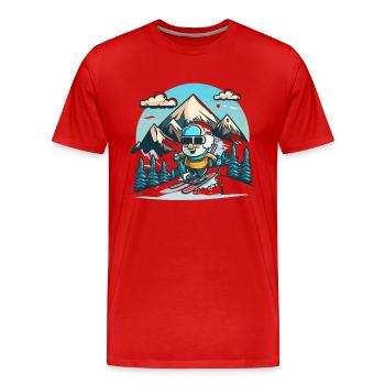 Snowy Adventure - Men's Premium Organic T-Shirt - red - Front - Damien (186cm)