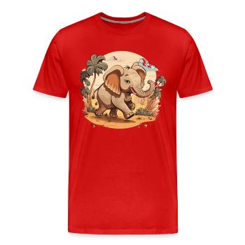 Puissance sauvage - T-shirt bio Premium Homme - rouge - Devant - Damien (186cm)