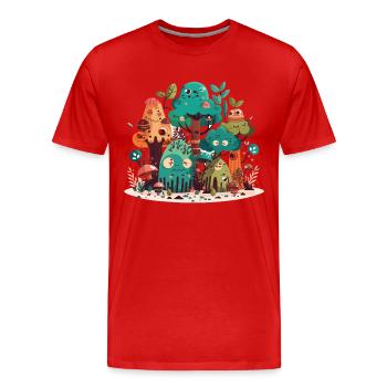 La forêt bavarde - T-shirt bio Premium Homme - rouge - Devant - Damien (186cm)