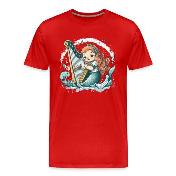 La Sirène mélodique - T-shirt bio Premium Homme - rouge - Devant - Damien (186cm)