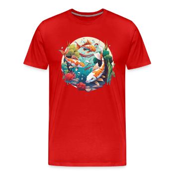 Koi-Wunderland - Männer Premium Bio T-Shirt - Rot - Vorne - Damien (186cm)