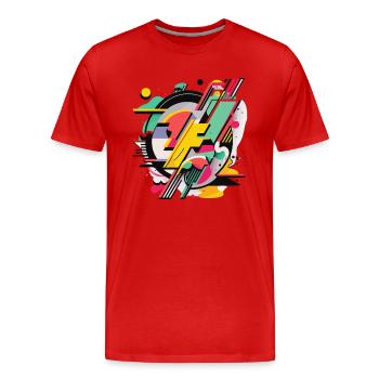 Bright Geometry - Men's Premium Organic T-Shirt - red - Front - Damien (186cm)