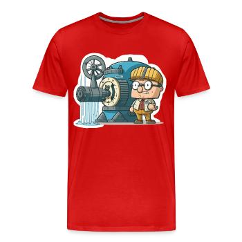 Power of Wind: Wind Energy - Men's Premium Organic T-Shirt - red - Front - Damien (186cm)