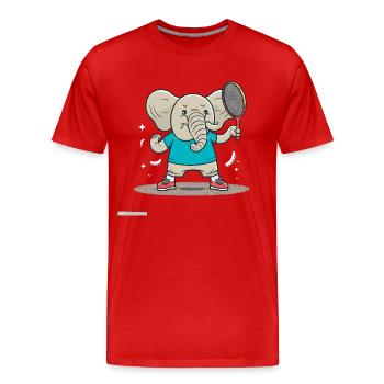 Ele-Badminton - T-shirt bio Premium Homme - rouge - Devant - Damien (186cm)