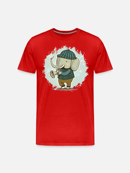 Ele-Trompette - T-shirt bio Premium Homme - rouge