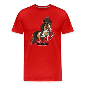 Dressage Horse - Men's Premium Organic T-Shirt - red - Front - Damien (186cm)