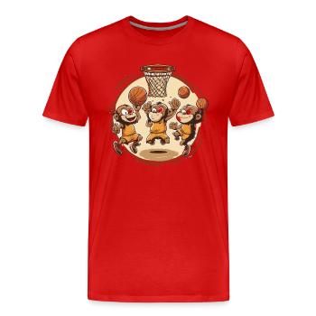 Boule de singe - T-shirt bio Premium Homme - rouge - Devant - Damien (186cm)