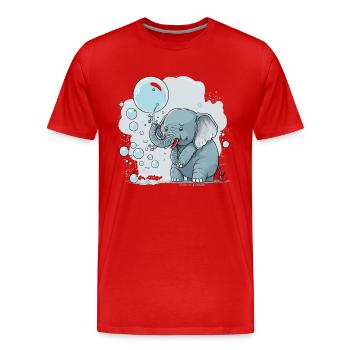 Explosion de bulles - T-shirt bio Premium Homme - rouge - Devant - Damien (186cm)