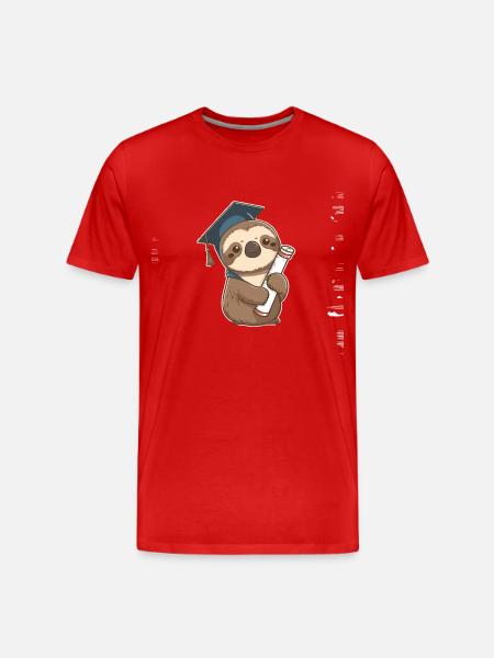 Graduate Sloth - Men's Premium Organic T-Shirt - red