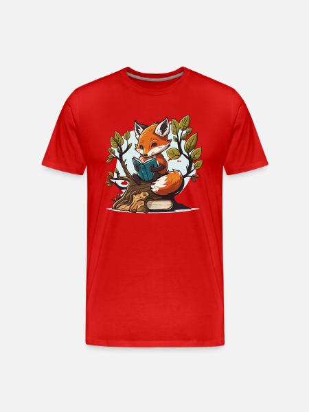 Studious Fox - Men's Premium Organic T-Shirt - red