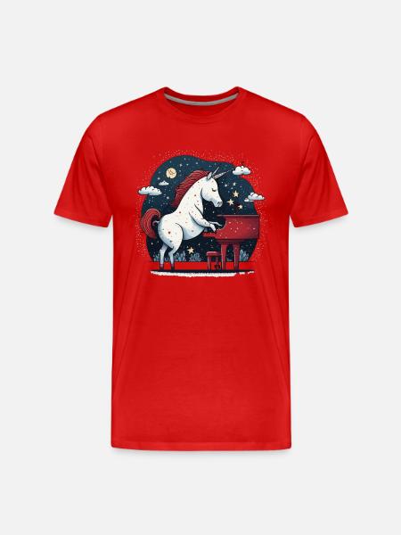 Starry Night Music - Men's Premium Organic T-Shirt - red