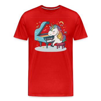 Rainbow Harmony - Men's Premium Organic T-Shirt - red - Front - Damien (186cm)