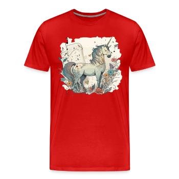 Music in the air - Men's Premium Organic T-Shirt - red - Front - Damien (186cm)