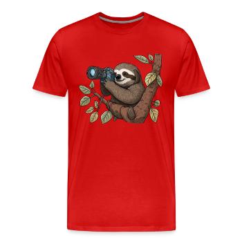 The Slow-Snap - Men's Premium Organic T-Shirt - red - Front - Damien (186cm)
