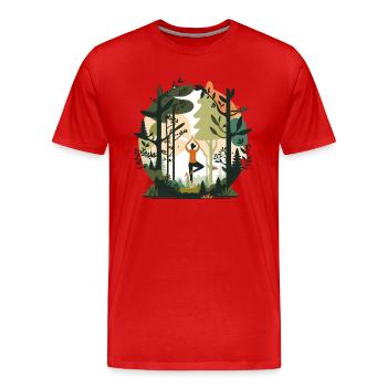 Flux forestier - T-shirt bio Premium Homme - rouge - Devant - Damien (186cm)