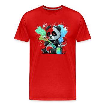 Panda Dampfer - Männer Premium Bio T-Shirt - Rot - Vorne - Damien (186cm)