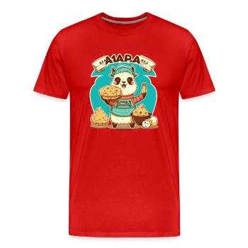 Délices délicieux lamas - T-shirt bio Premium Homme - rouge - Devant - Damien (186cm)