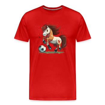Galoppierende Ziele - Männer Premium Bio T-Shirt - Rot - Vorne - Damien (186cm)