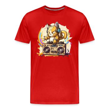 Scratch That - Men's Premium Organic T-Shirt - red - Front - Damien (186cm)