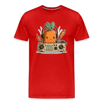 Carrot Beats - Men's Premium Organic T-Shirt - red - Front - Damien (186cm)