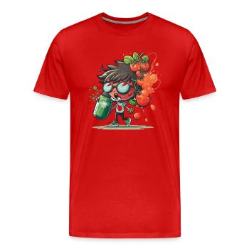 Tomaten-Melodien - Männer Premium Bio T-Shirt - Rot - Vorne - Damien (186cm)