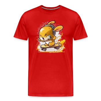 Promenades en lapin - T-shirt bio Premium Homme - rouge - Devant - Damien (186cm)