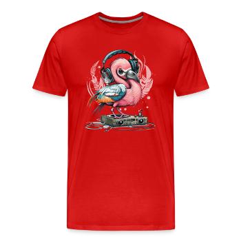 Flamingo Beats - Men's Premium Organic T-Shirt - red - Front - Damien (186cm)