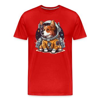 Canine Cosmos - Men's Premium Organic T-Shirt - red - Front - Damien (186cm)