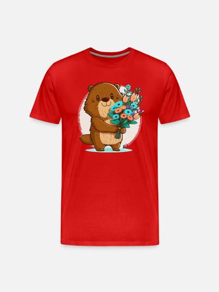 Bibergarten - Männer Premium Bio T-Shirt - Rot