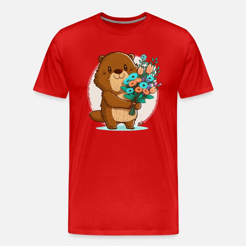 Bibergarten - Männer Premium Bio T-Shirt - Rot
