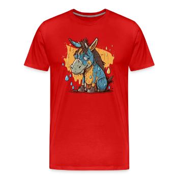 Rainy Day Grumps - Men's Premium Organic T-Shirt - red - Front - Damien (186cm)