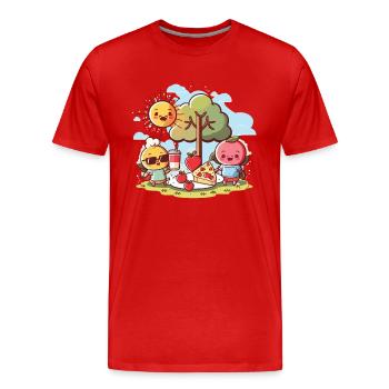 Corbeille de joie - T-shirt bio Premium Homme - rouge - Devant - Damien (186cm)